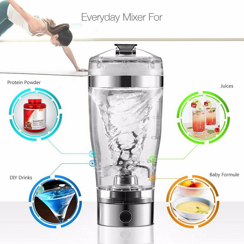 Electric Self-Mixing Protein Shaker Bottle, 450–600ml